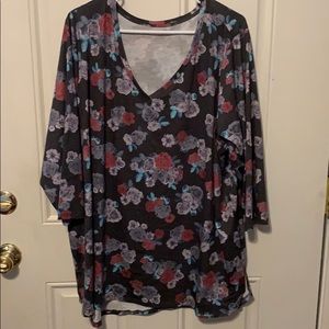 Black flowery blouse